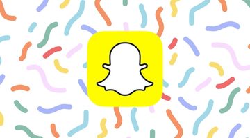 Logo van Snapchat voor een gekleurde achtergrond.