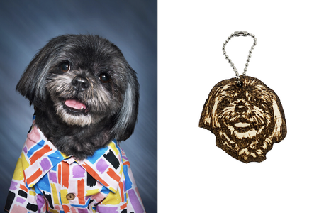 Illustratie voor: Neem je huisdier overal mee naartoe met deze sleutelhanger met het gezicht van je hond of kat