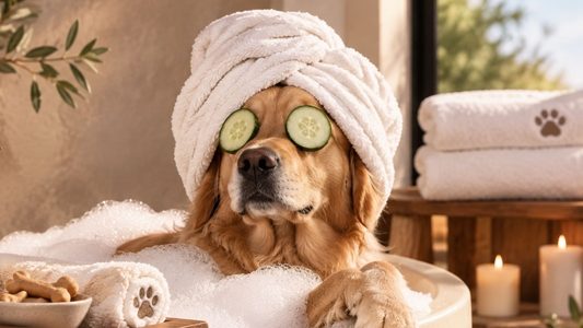 Hond in een spa.