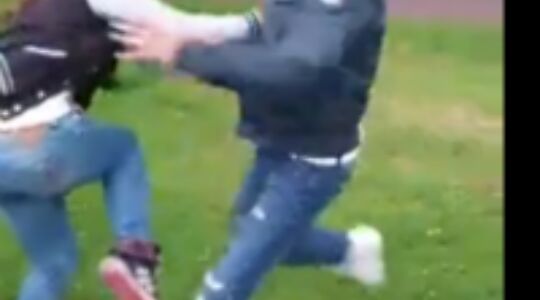 Illustratie voor: Shocking video: meisje wordt onderuit getrapt