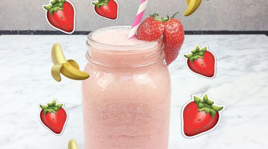 Illustratie voor: Super lekkere smoothie met aardbeien en banaan #3