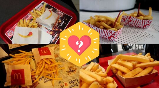Illustratie voor: Bij welke fastfoodketen krijg je de meeste frietjes?