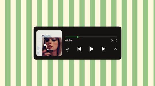 Een Spotify-liedje wordt afgespeeld.