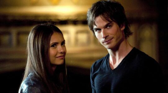 Elena en Damon uit The Vampire Diaries.