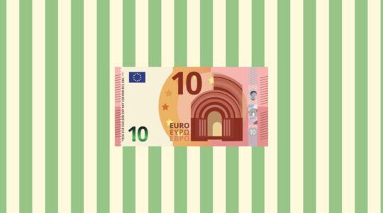 Illustratie van een briefje van tien euro.
