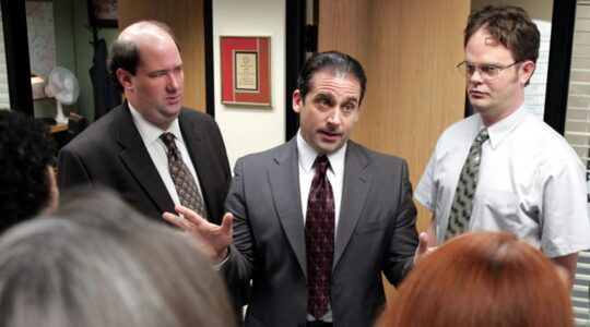 Kevin, Micheal en Dwight uit The Office.