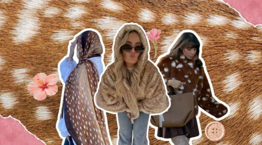 Drie meiden die hertenprint dragen.