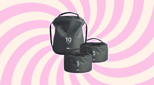 Foto van een crosffit gewichtzak, verkrijgbaar bij Aldi.