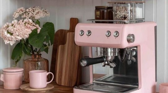 Roze koffiehoek.