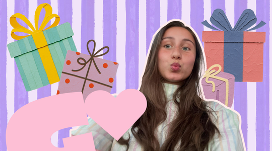 Merel met fleurige cadeautjes