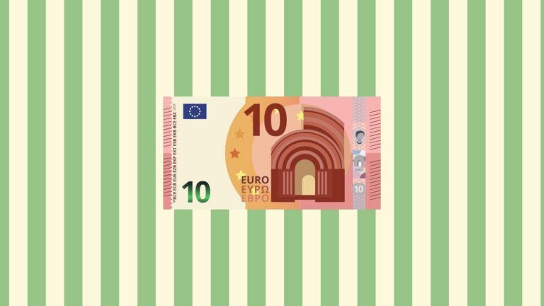 Illustratie van een briefje van tien euro.