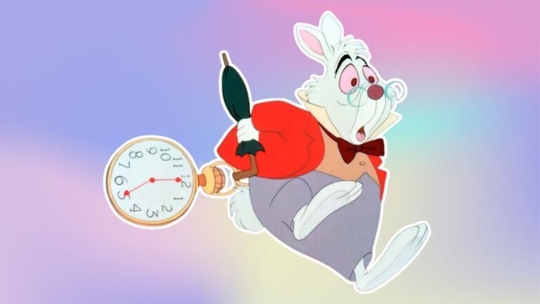 Het konijn uit Alice in Wonderland.