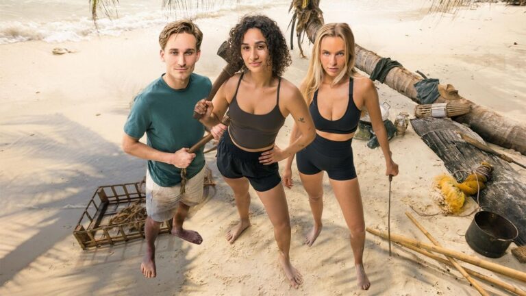 Camiel, Amijé en Lies uit Expeditie Robinson 2025.