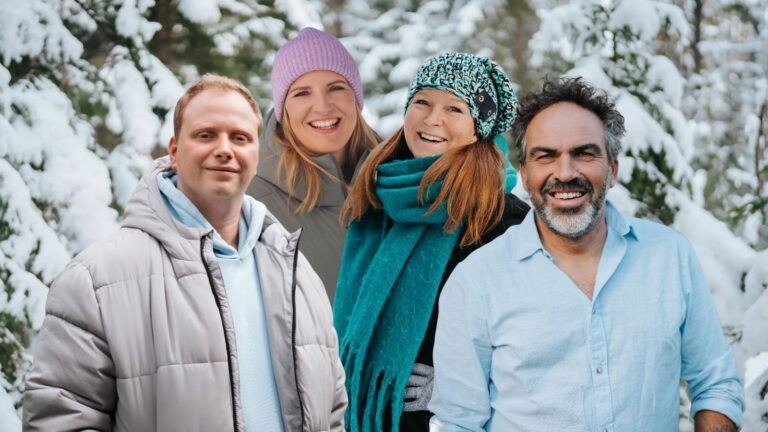 Andre, Hanneke, Elsje en Klaas uit Winter Vol Liefde.