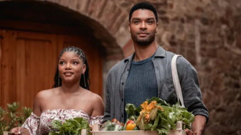 Halle Bailey en Reg&eacute;-Jean Page in You, Me & Tuscany.