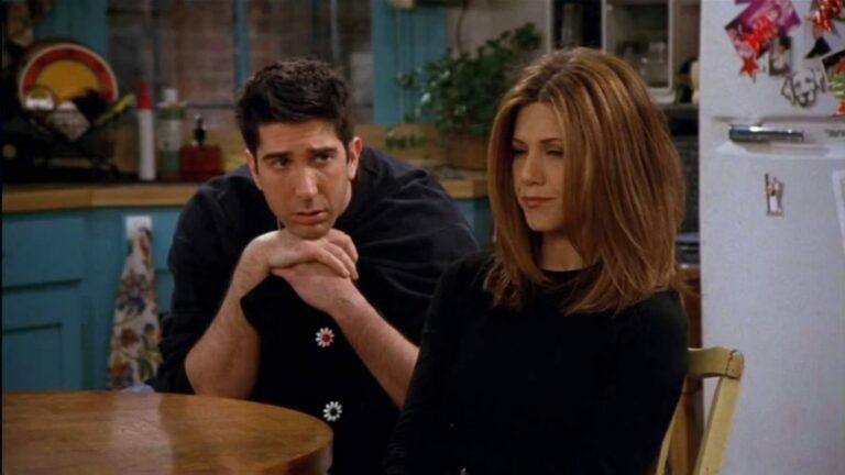 Ross en Rachel in Friends.