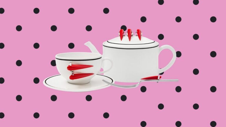 Red Nail Collection-servies van Nuflaat.