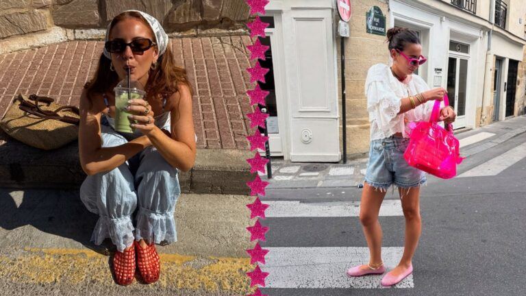 Collage van meiden met jelly flats aan.