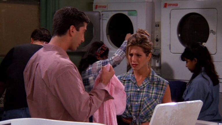 Ross en Rachel in de wasserette.