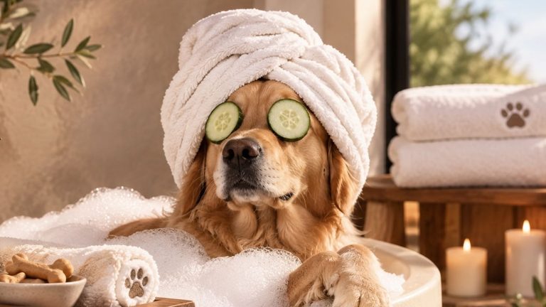 Hond in een spa.