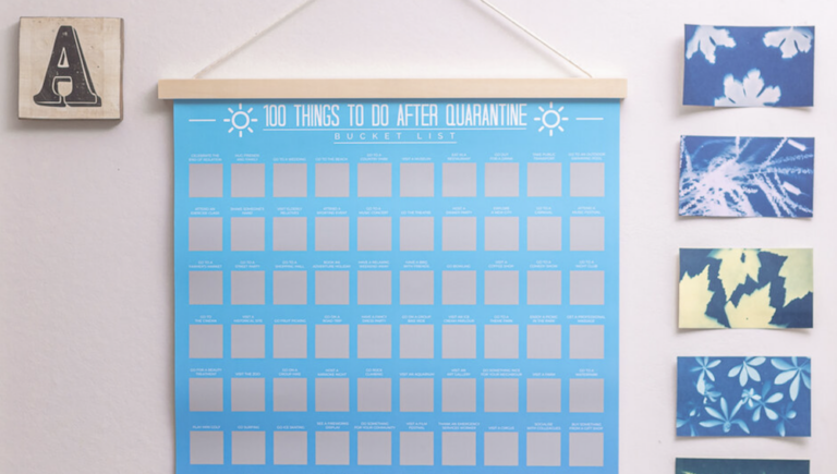Deze krasposter met 100 dingen om te doen na quarantaine mo&eacute;t je hebben