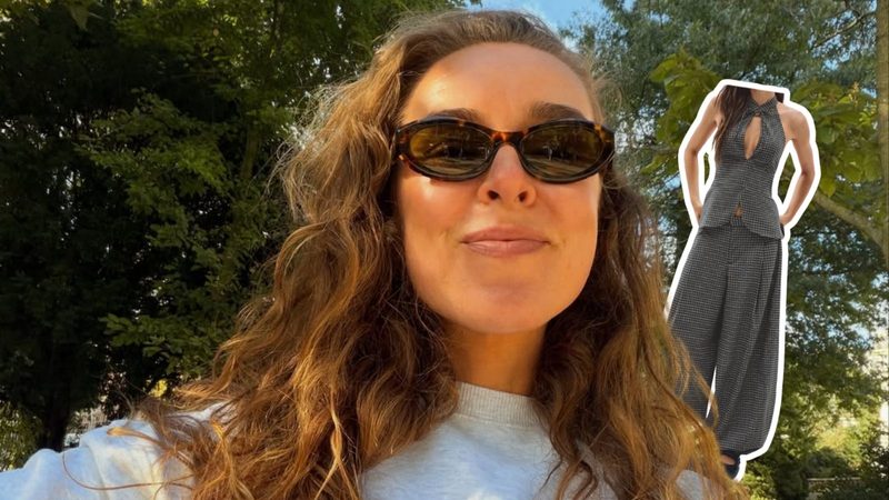 Een selfie van Veggilaine in een park