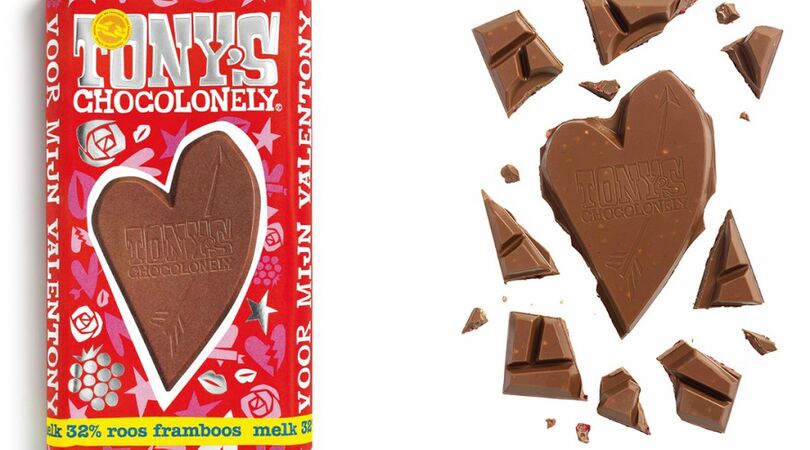 Tony&rsquo;s Chocolonely brengt nieuwe reep uit speciaal voor Valentijnsdag