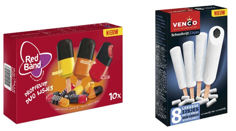 Nieuwe ijssmaken: je koopt nu RedBand Drop Fruitduo&rsquo;s-ijsjes en Venco Schoolkrijt-ijsjes