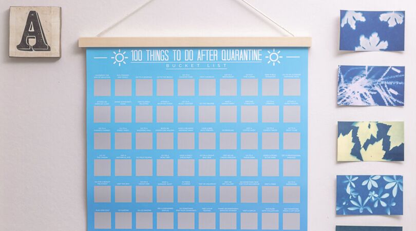 Deze krasposter met 100 dingen om te doen na quarantaine mo&eacute;t je hebben