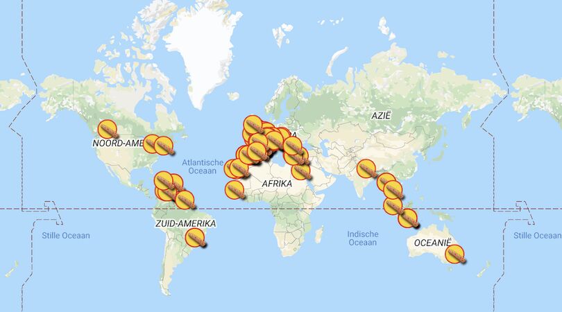 Deze frikandellen wereldkaart helpt jou overal op de wereld jouw favo snack te vinden