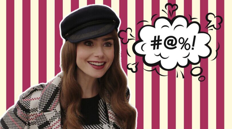 Een jonge vrouw met een scheldwolkje boven haar hoofd.