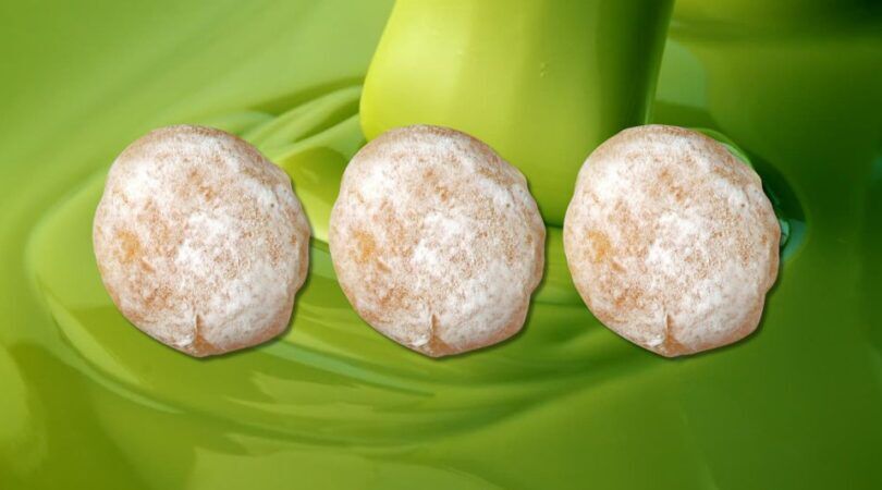 Pistache berliner bollen bij AH.