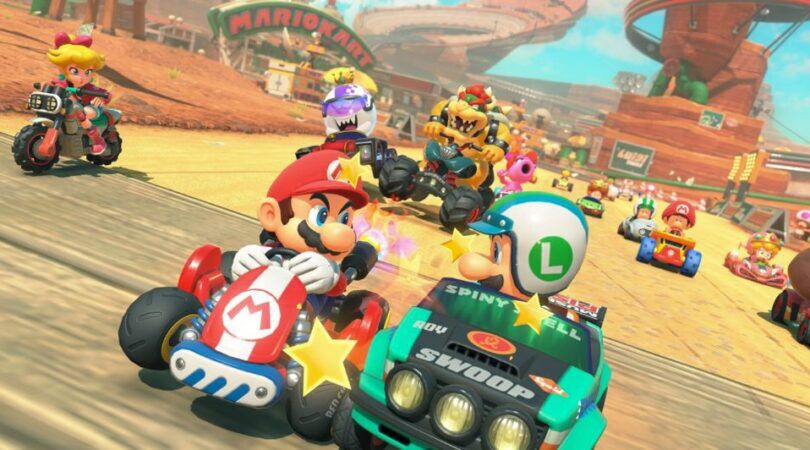 Screenshot uit nieuwe Mario Kart World spel.