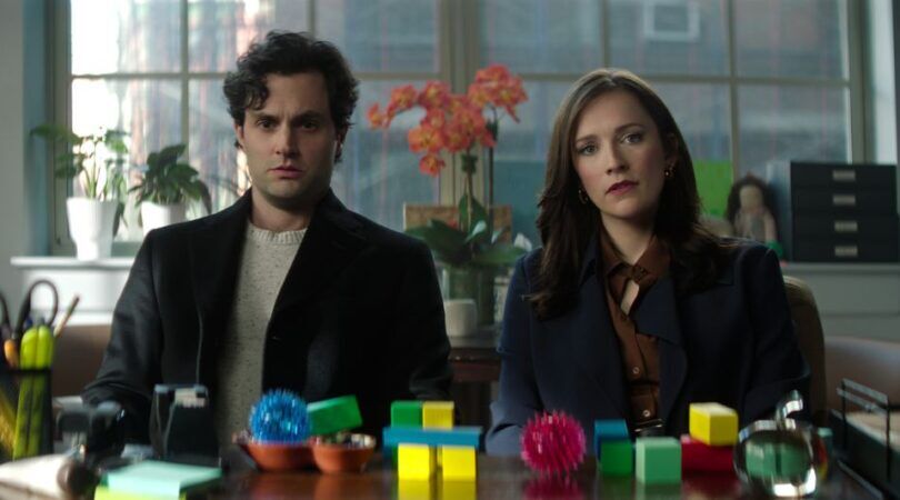 Joe zit samen met zijn nieuwe vrouw bij de psycholoog.