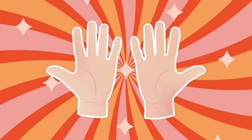 Illustratie van twee handen.