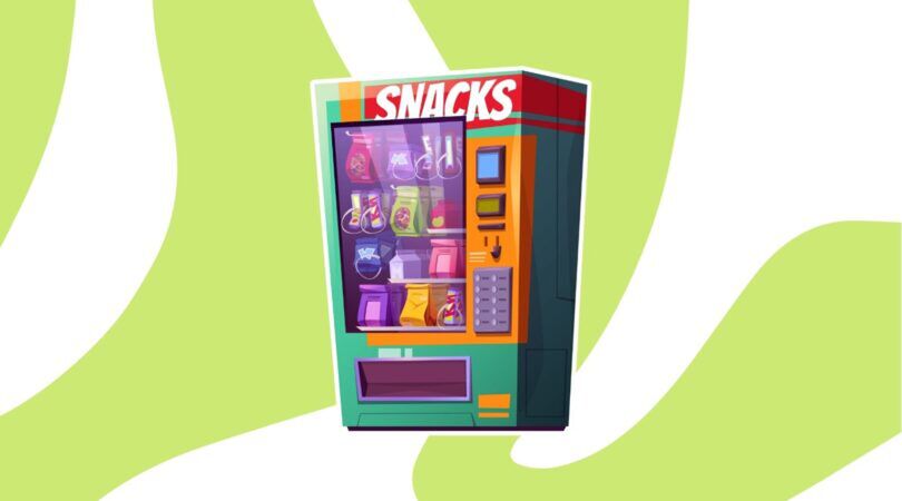 Illustratie van een snoepautomaat.