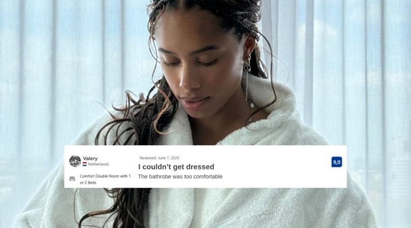 Meisje in een badjas.