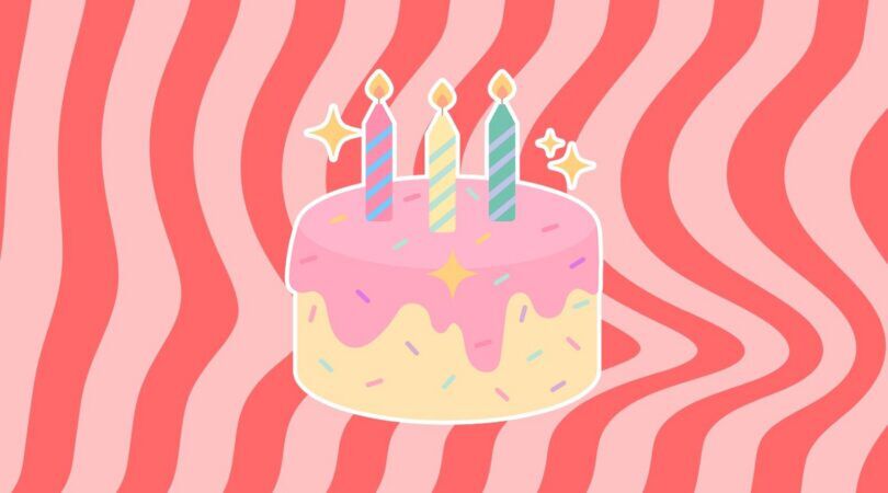 Illustratie van een verjaardagstaart.