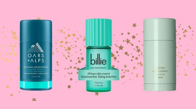 Drie natuurlijke deodoranten op een rij.