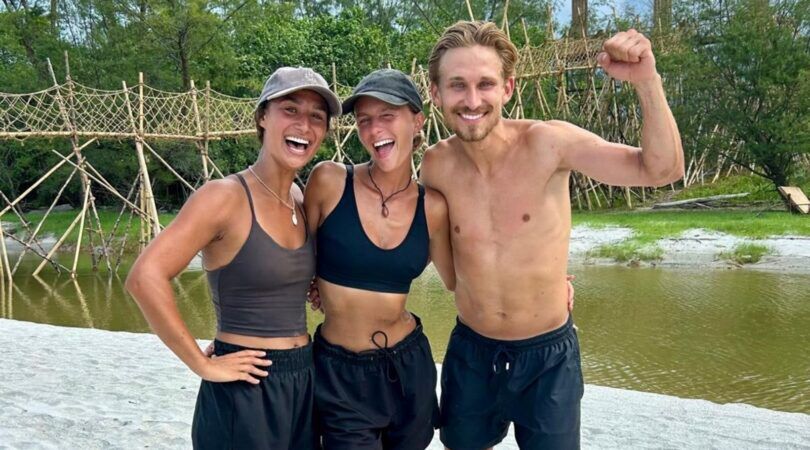 Amij&eacute;, Lies en Camiel uit Expeditie Robinson.