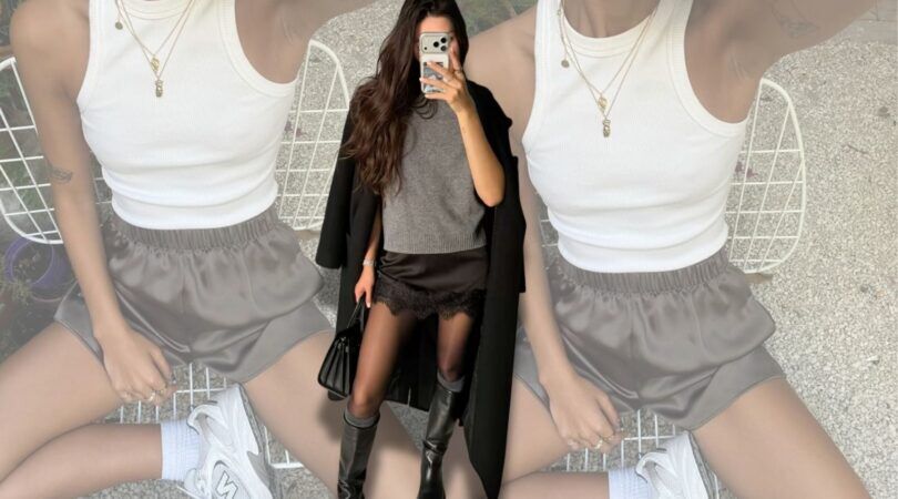 Silky shorts voorbeelden van meisje.