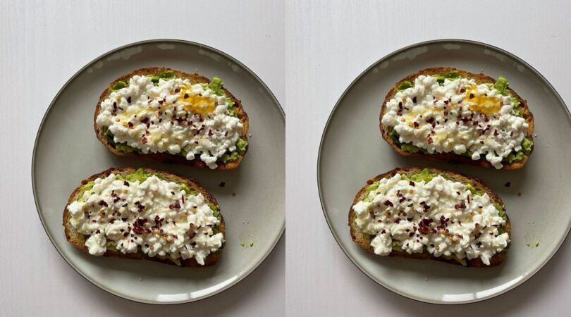 Cottage cheese op een broodje