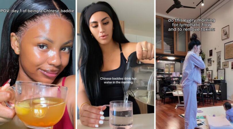 Collage van de Traditional Chinese Medicine-trend op TikTok.