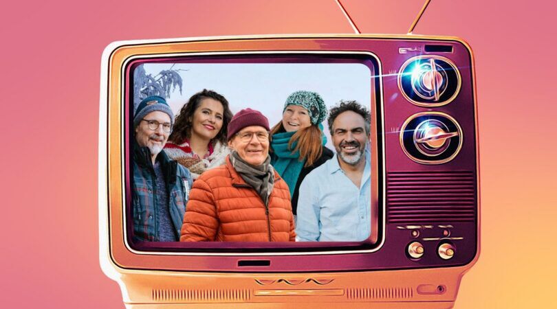 Televisie met Winter Vol Liefde op het scherm.