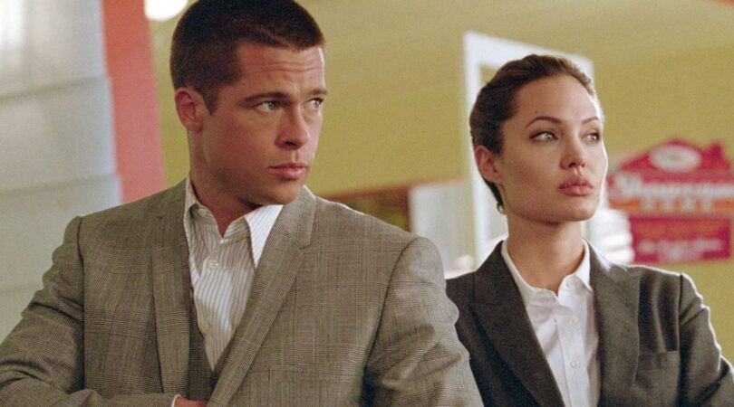 Angelina Jolie en Brad Pitt in Mr & Mrs Smith.
