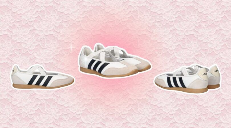 De ballerina's van Adidas.