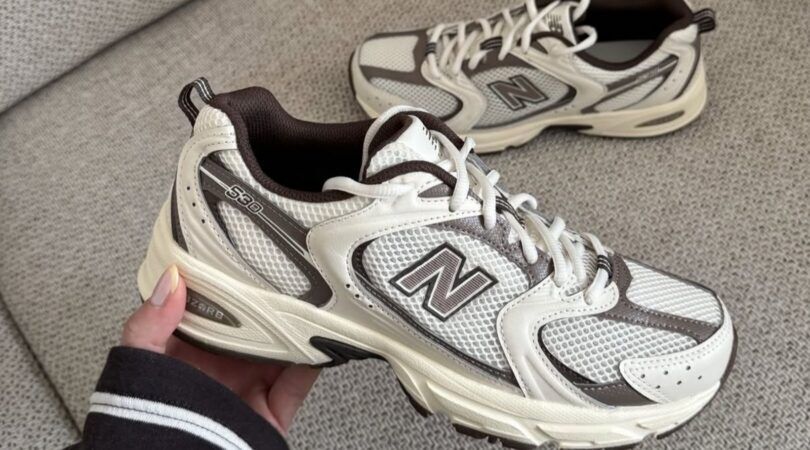 New Balance 503 bruin met wit.