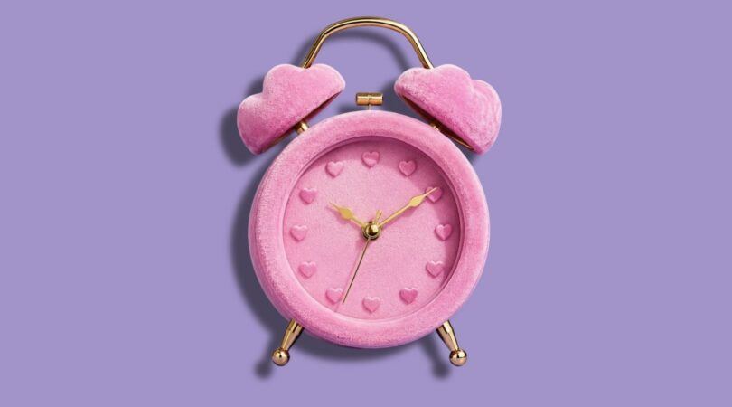 Roze wekker.