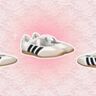 De ballerina's van Adidas.
